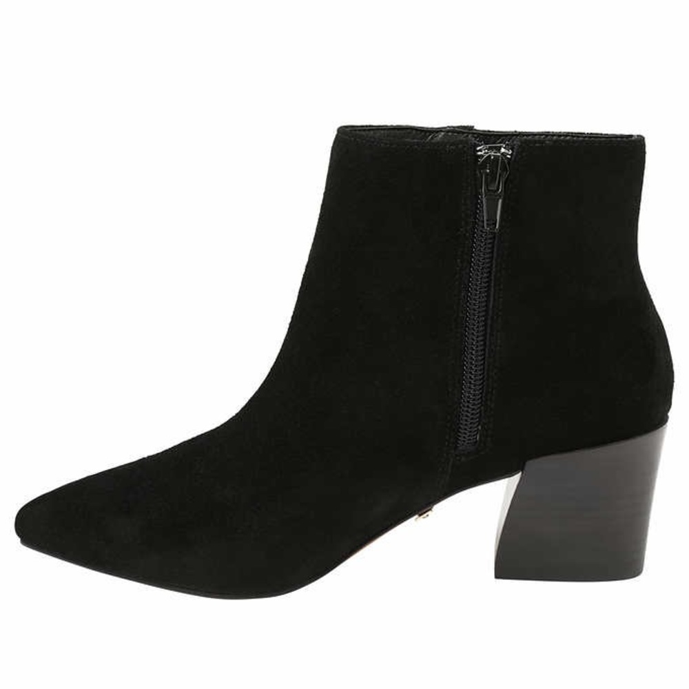 Kensie Lyden Bootie Black Pointed Toe Leather Heel
